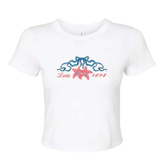 Starfish and Ribbon Drawing PR Shirt Design for Zeta Tau Alpha