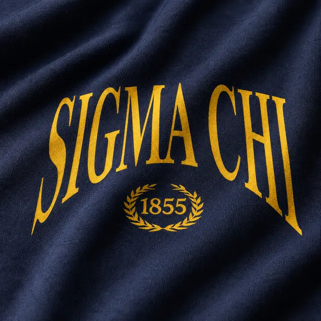 Sigma Chi Curved Script Text PR Crewneck