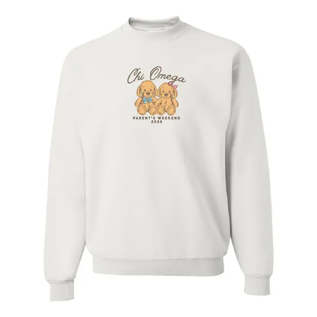 Chi Omega Cute Teddy Bears Parent's Weekend Crewneck 2