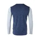 Zimego Apparel Contrast Long Sleeve Casual Button Baseball Henley zgls336 Navy Back