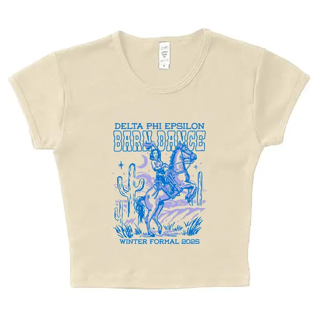 Delta Phi Epsilon Cowgirl Illustration Winter Formal Shirt 2
