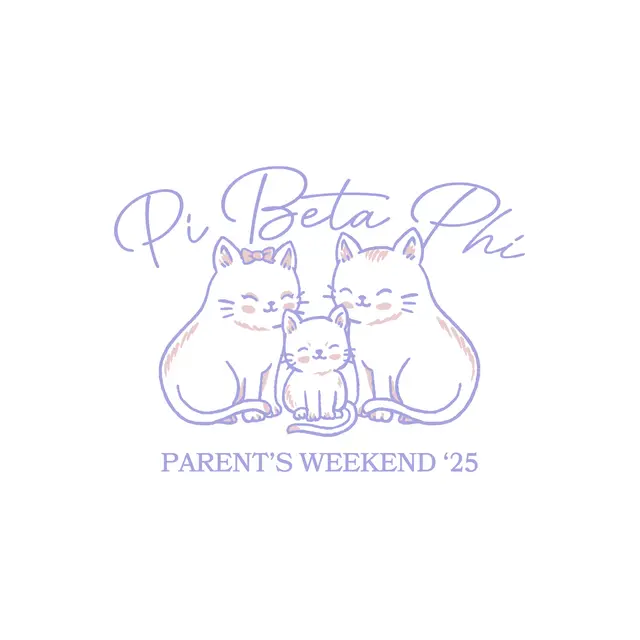 Pi Beta Phi Cute Cat Illustration Parent's Weekend Crewneck