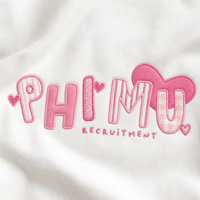 Phi Mu Playful Lettering Heart Graphic Rush Shirt