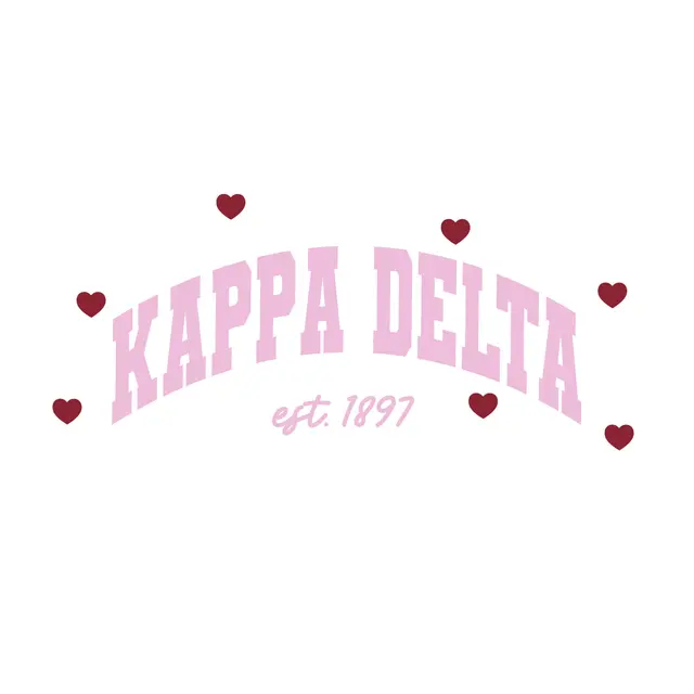 Kappa Delta Arch Text with Hearts PR Tank