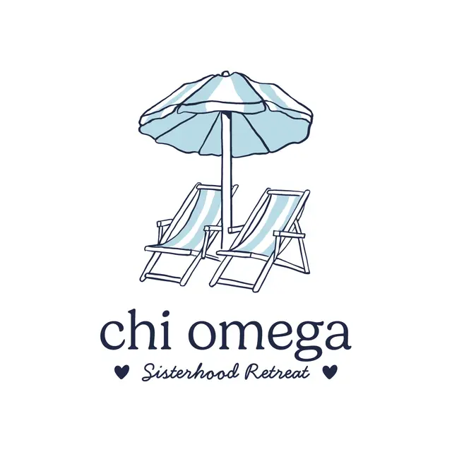 Chi Omega Beach Chairs and Umbrella Sisterhood Retreat Shirt
