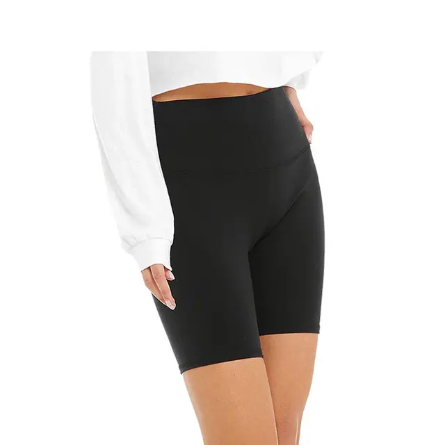 Bella + Canvas High Waist Biker Shorts 0814 Black Right