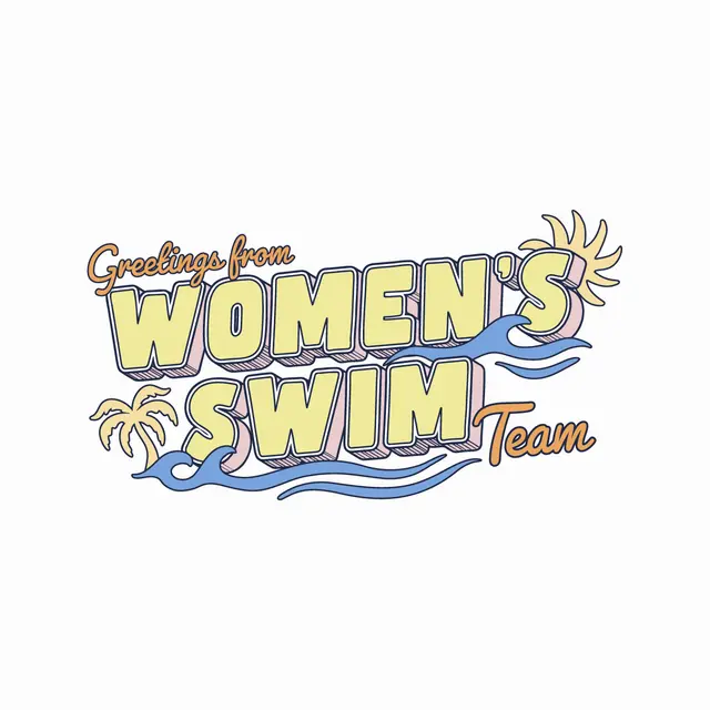 Women's Swim Team Retro Beach Vibes PR Sweater