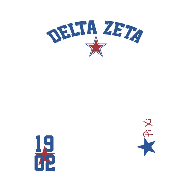 Delta Zeta Star Accents and Block Text PR Shirt
