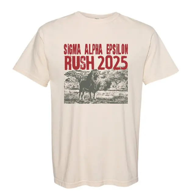 Sigma Alpha Epsilon Bold Texts Lion Rush Shirt 2