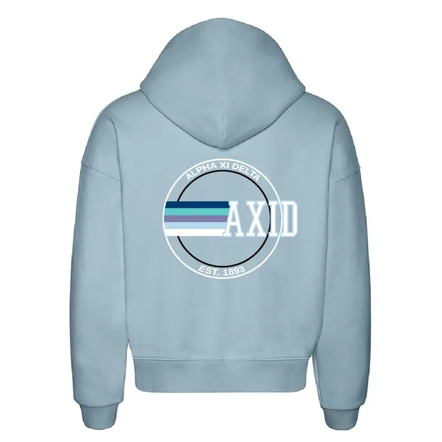 Alpha Xi Delta Bold Stripe Circle PR Hoodie 2