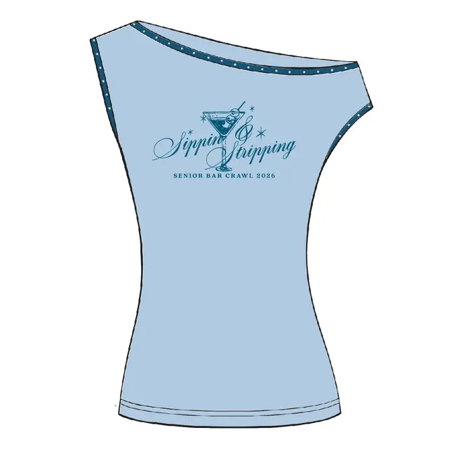 Delta Zeta Cocktail Glass Hand Drawn Text PR Tank 2
