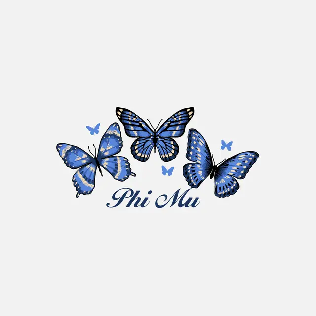 Phi Mu Blue Butterfly PR Shirt