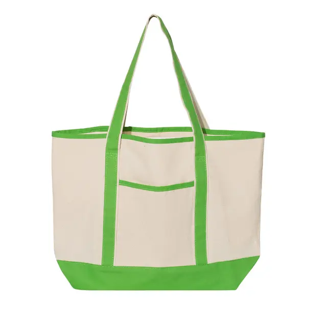 34.6L Large Canvas Deluxe Tote Natural Lime Front