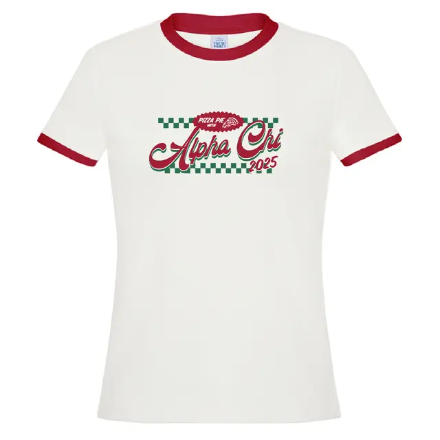 Alpha Chi Omega Checkerboard Pizza Philanthropy Shirt 2