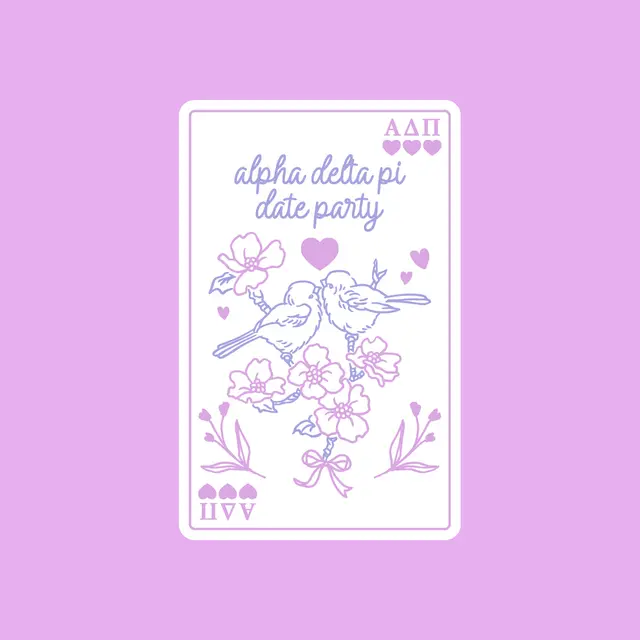 Alpha Delta Pi Lovebirds and Floral Date Party Hoodie