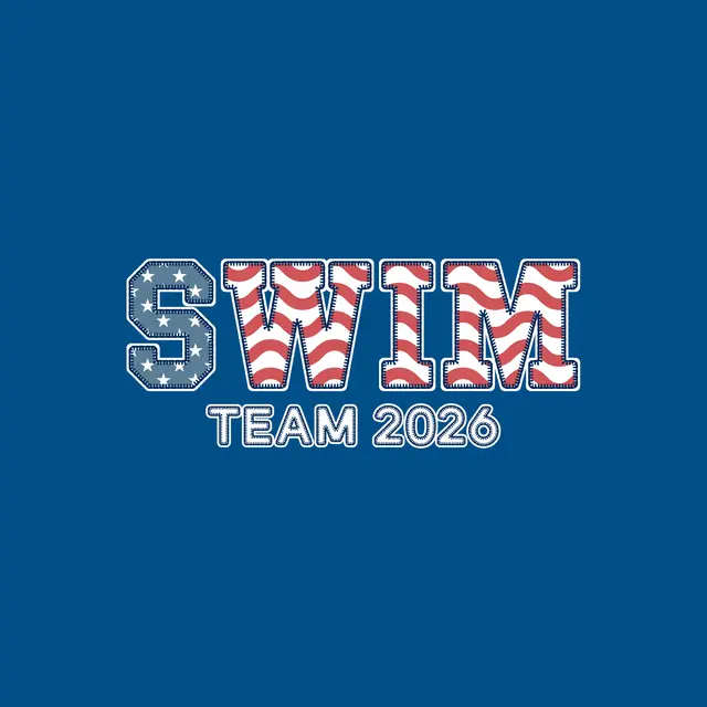 Swim Team Bold Patriotic Text PR Crewneck