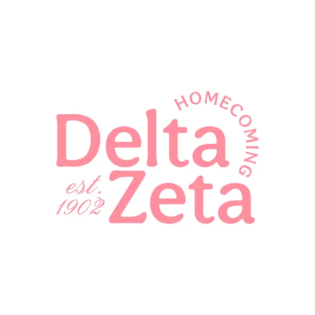 Delta Zeta Curved Pink Lettering PR Shirt