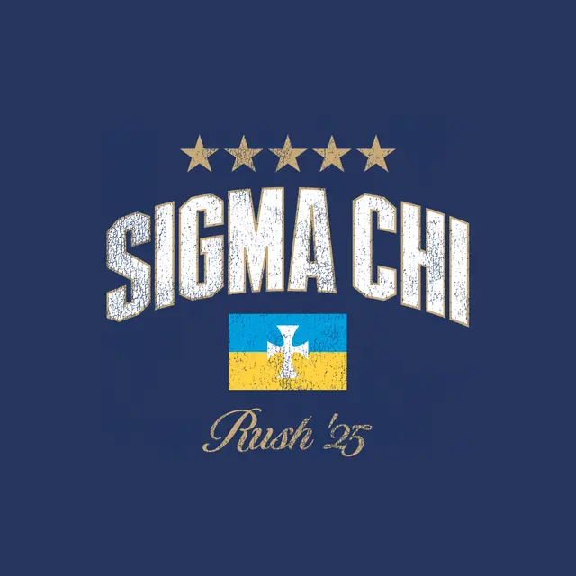 Sigma Chi Distressed Stars and Flag Rush Shirt