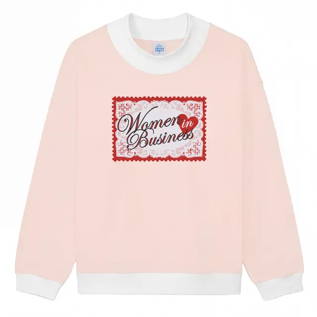 Women in Business Script Lace Heart PR Sweater 2