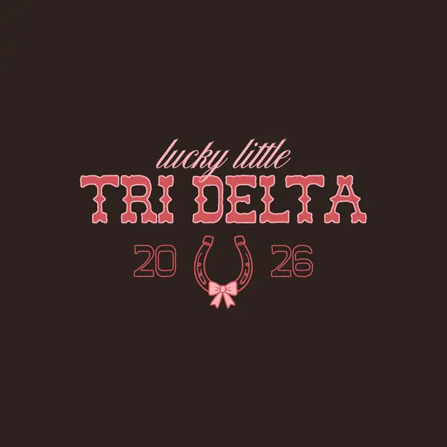 Delta Delta Delta Horseshoe with Bow Graphic Big Little Reveal Tank