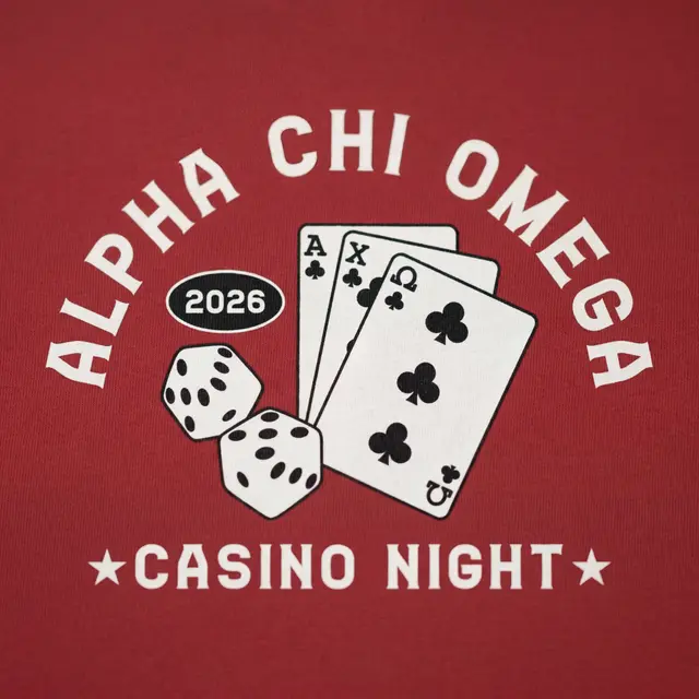 Alpha Chi Omega Playing Cards Dice Parents Weekend Crewneck