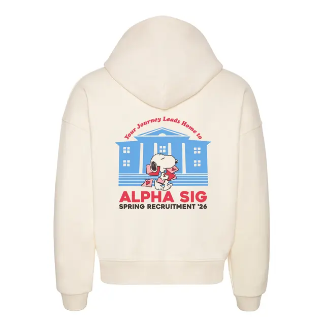 Alpha Sigma Phi Fun Snoopy Illustration Rush Hoodie 2