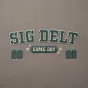 Sigma Delta Tau Stitched Text Game Day Hoodie