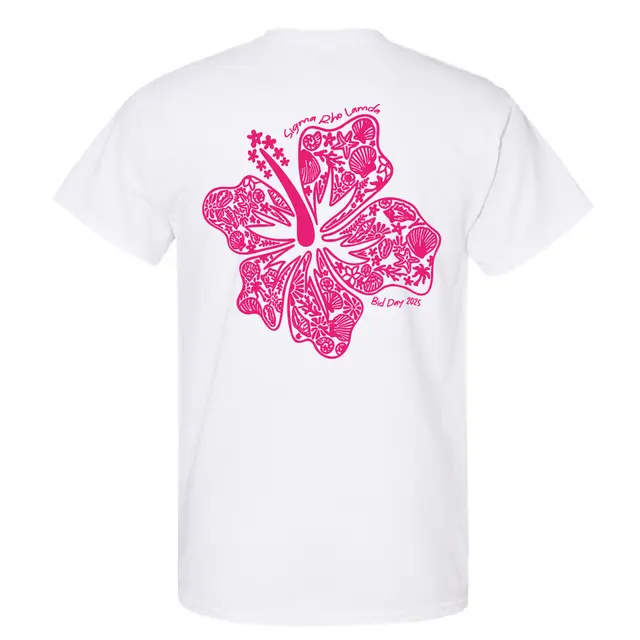 Sigma Rho Lambda Hibiscus and Seashells Rush Shirt 2