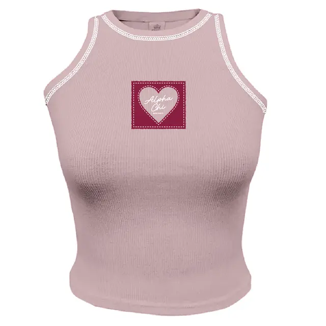 Alpha Chi Omega Heart Patch Date Party Tank 2