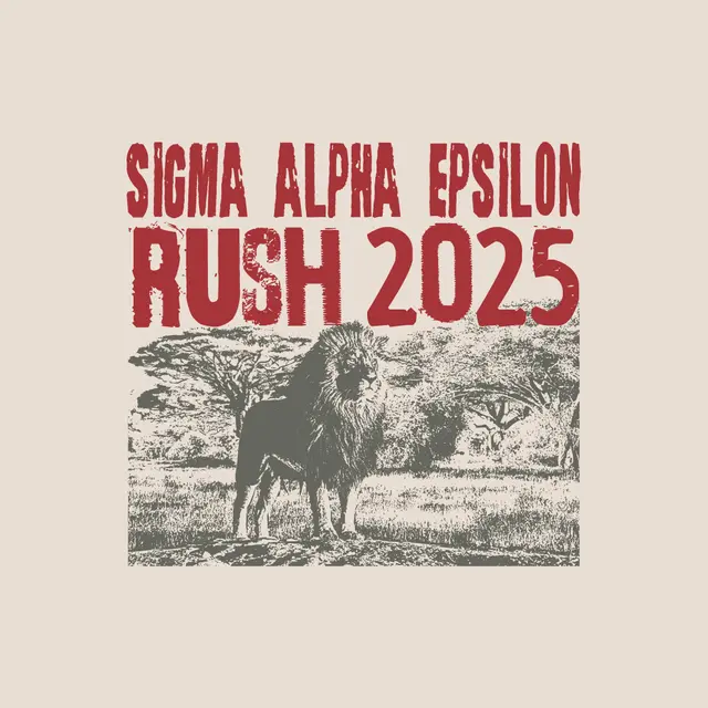 Sigma Alpha Epsilon Bold Texts Lion Rush Shirt