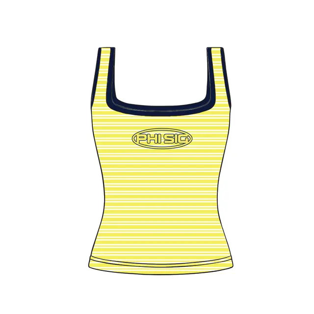 Phi Sigma Sigma Striped Block Lettering PR Tank 2