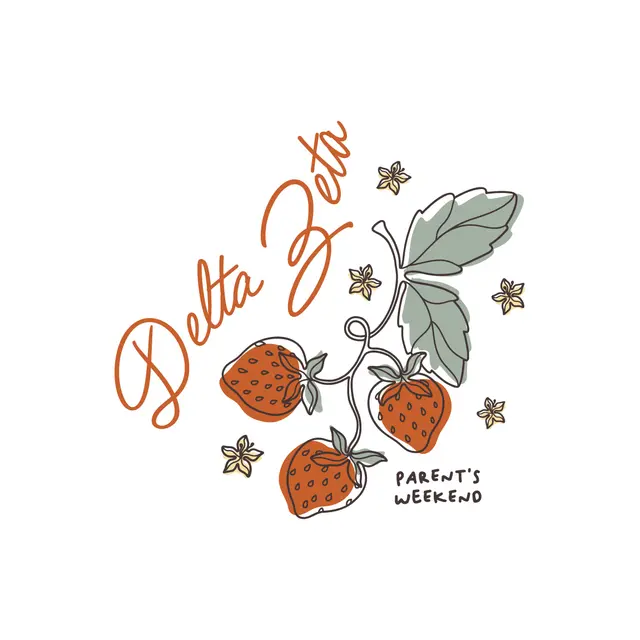 Delta Zeta Strawberries and Script Parent's Weekend Crewneck