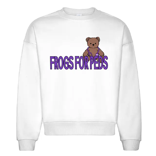 Frogs for pediatrics Teddy Bear with Bold Purple Text Philanthropy Shirt 2