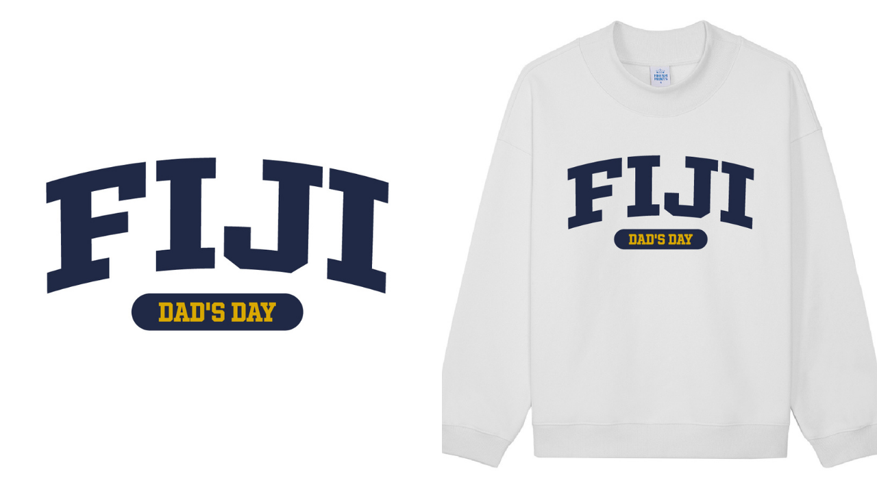 Phi Gamma Delta Bold FIJI Text Parent's Weekend Crewneck