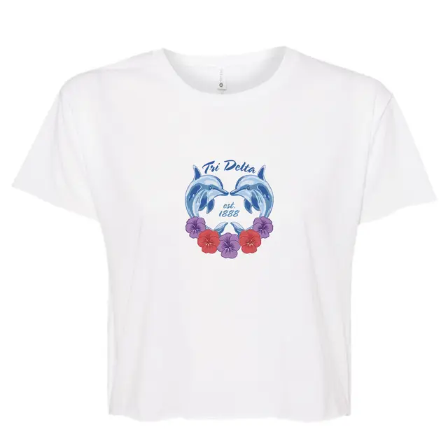 Delta Delta Delta Dolphins and Flowers PR Shirt 2