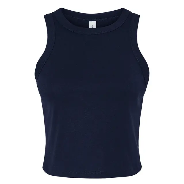 Customizable Bella + Canvas Ladies' Micro Ribbed Racerback Tank 1019 Solid Navy Blend Front