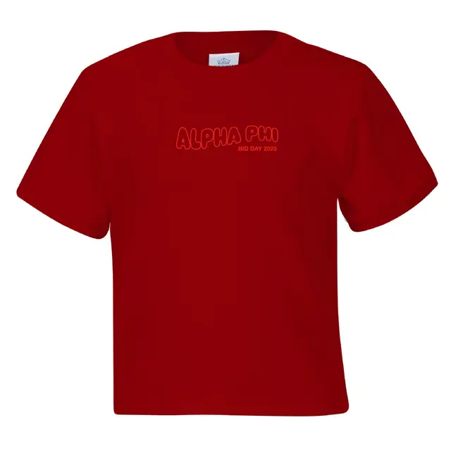 Alpha Phi Bright Bubble Text Rush & Bid Shirt 2