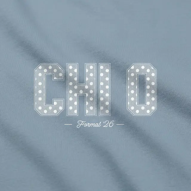 Chi Omega Polka Dot Text Formal Crewneck