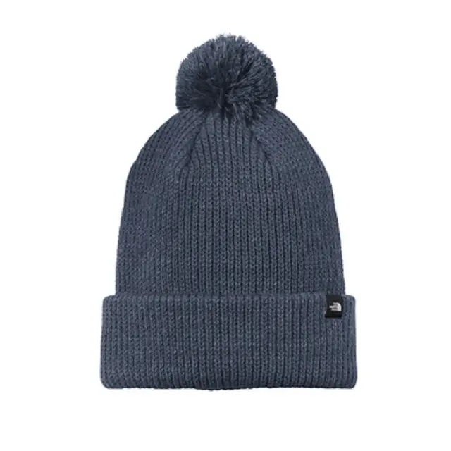 The North Face Pom Beanie nf0a7rgi Shady Blue Front