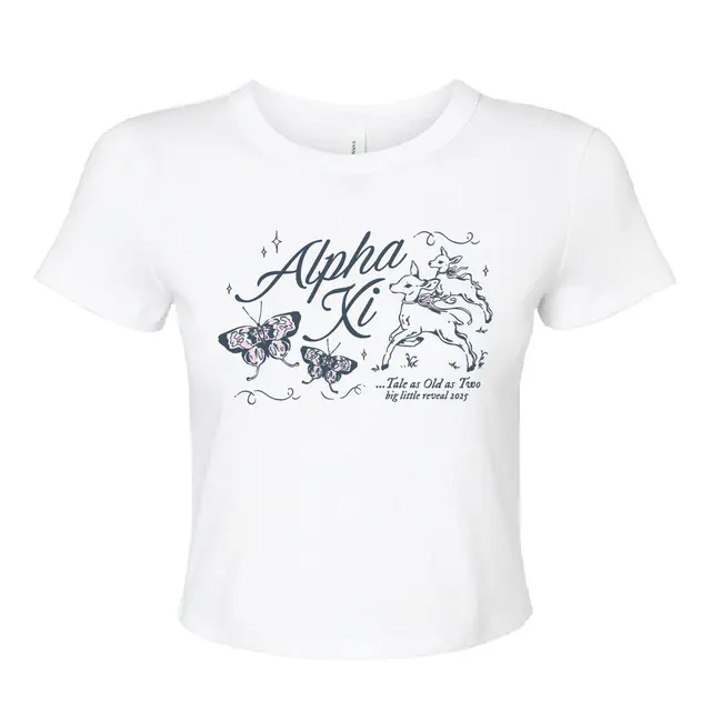 Alpha Xi Delta Butterflies and Fawns Big Little Reveal Shirt 2