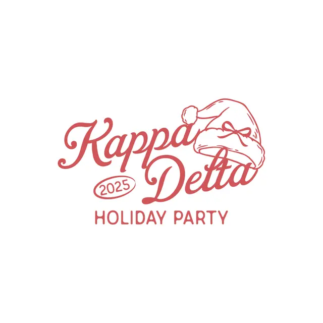 Kappa Delta Santa Hat Lettering Holiday Party Shirt