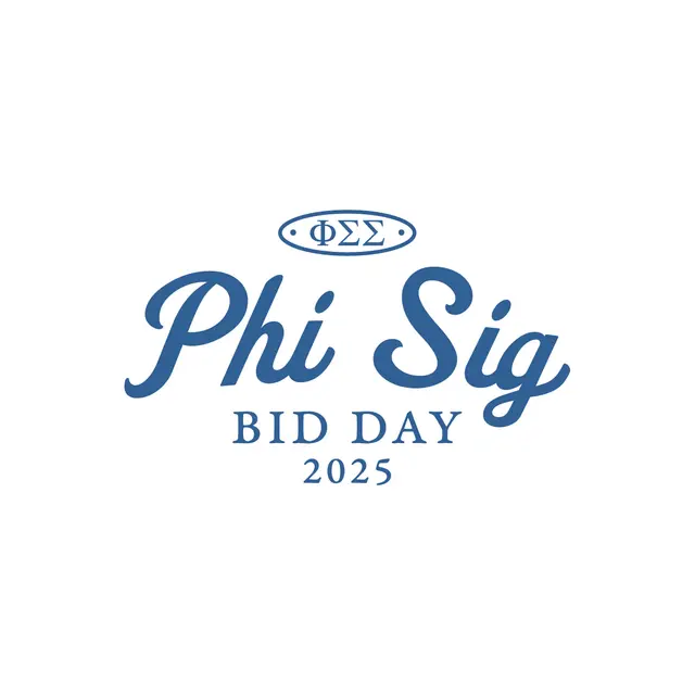 Phi Sigma Sigma Script Text Bid Day Shirt