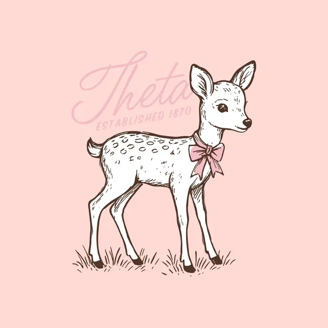 Kappa Alpha Theta Deer Illustration PR Shirt