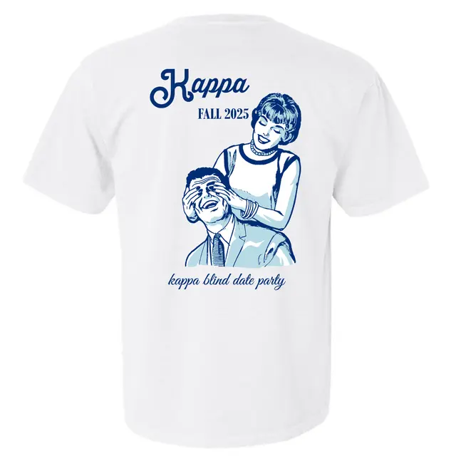 Kappa Kappa Gamma Retro Couple Illustration Date Party Shirt 2