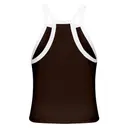 Fresh Prints Ribbed Halter Tank Top fp54 Brown White  Back