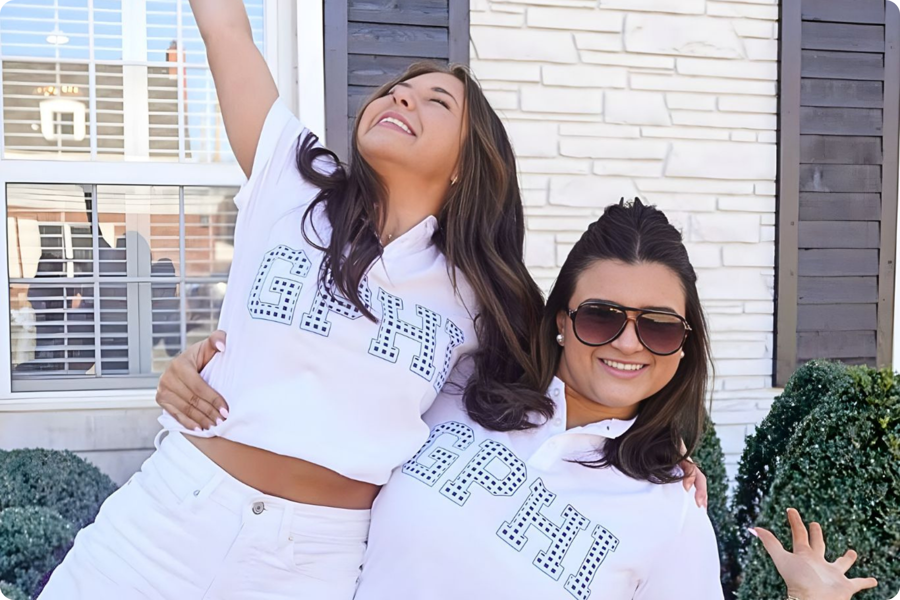 Ohio University Greek life sorority girls wearing matching sorority merch
