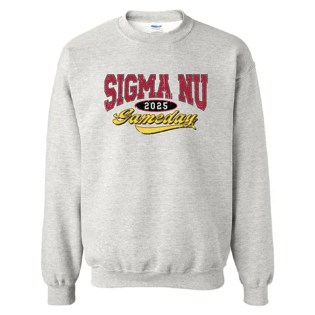 Sigma Nu Bold Distressed Game Day Crewneck 2