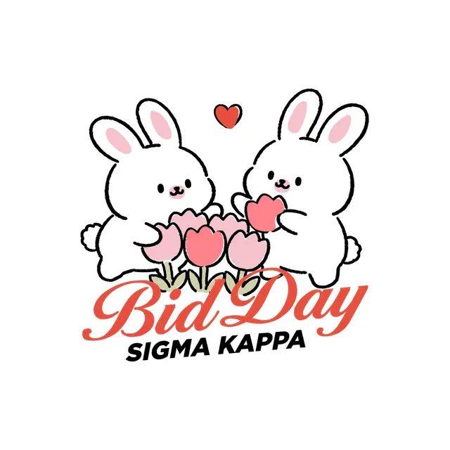 Sigma Kappa Cute Bunny and Tulip Bid Day Shirt