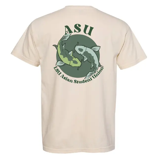 LSU Asian Student Union Koi Fish Illustration PR Shirt 2