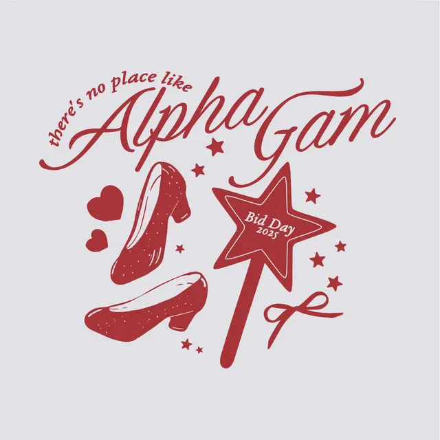 Alpha Gamma Cute Shoes and Wand Bid Day Shirt